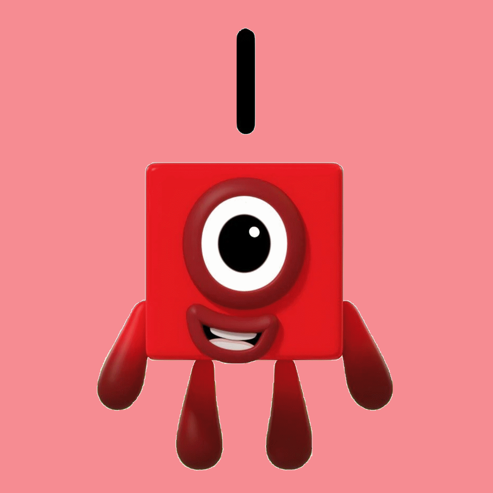 Number 1 as a single red block