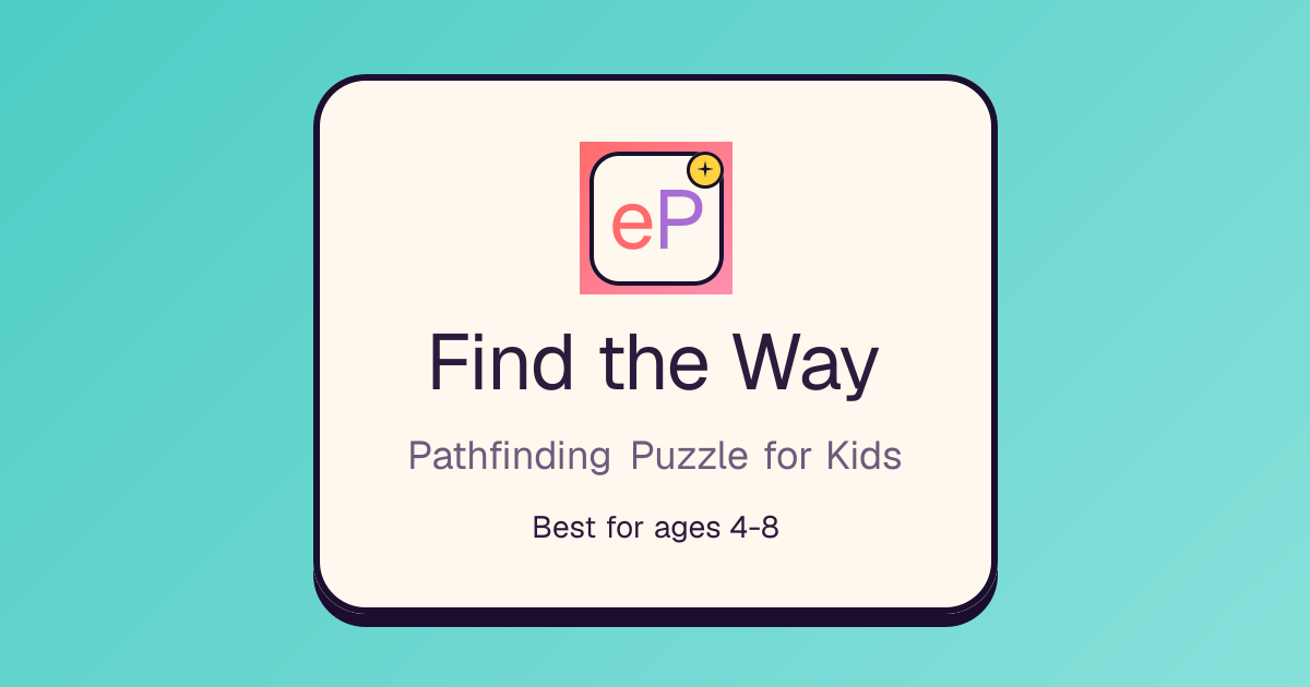 Find the Way — Pathfinding Puzzle for Kids | epotli